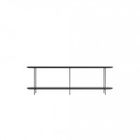 Manhattan Comfort 255551 Celine 70.86 Side Table Console with Steel Legs in Black